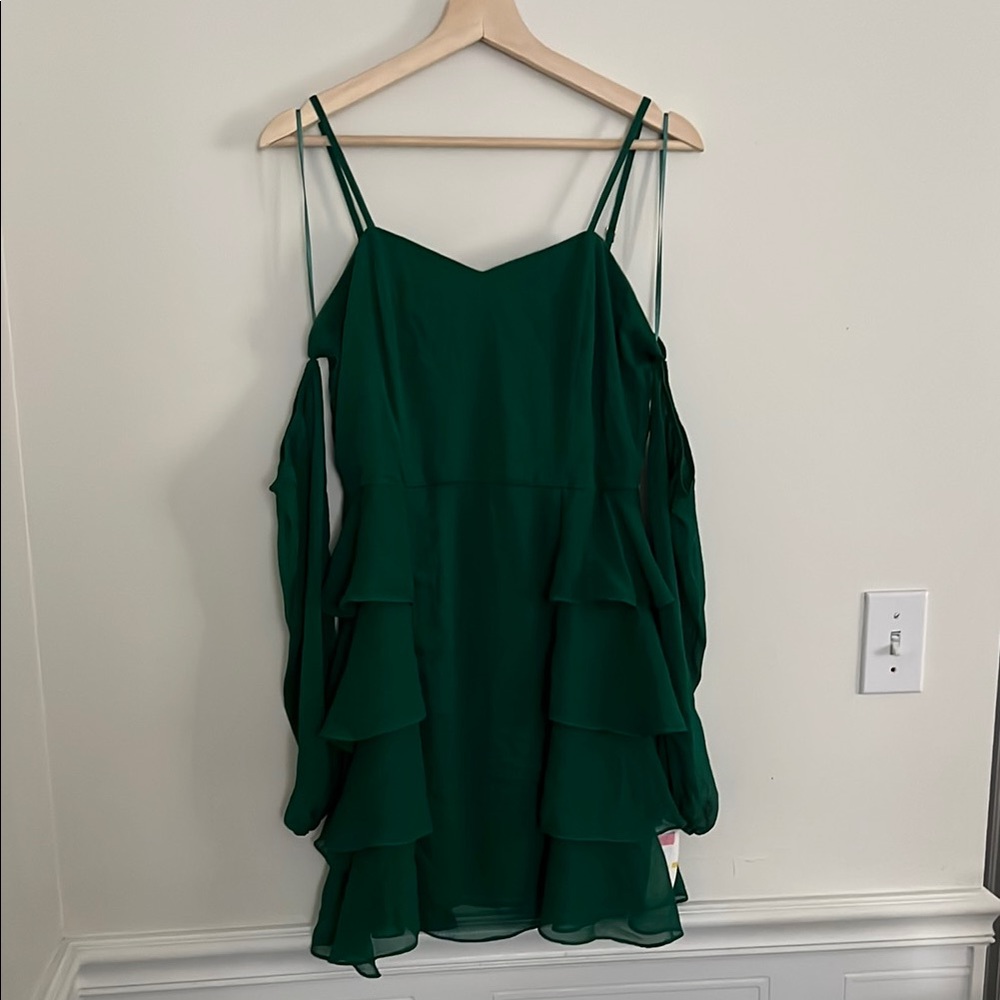 Elegant Green Ruffle Dress